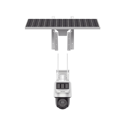 Kit Solar IP All in One / Doble Detección (Radar + PIR) / PT IP 4 Megapixel / Lente 2.8 mm / Panel Solar / Batería de Respaldo de Litio 50.76Wh (Hasta 1.5 días) / Conexión 4G / Audio de Dos Vías / Accesorios de Inst. / D