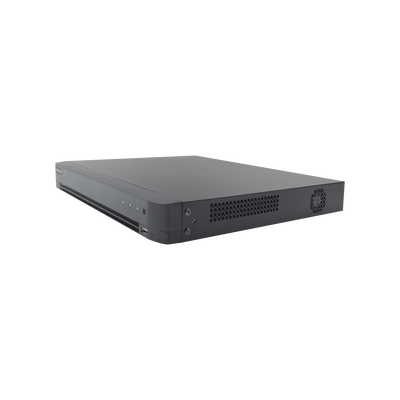 DVR 4 Megapixel / 24 Canales TURBOHD + 8 Canales IP / 2 Bahías de Disco Duro / 1 Canal de Audio / Videoanalisis