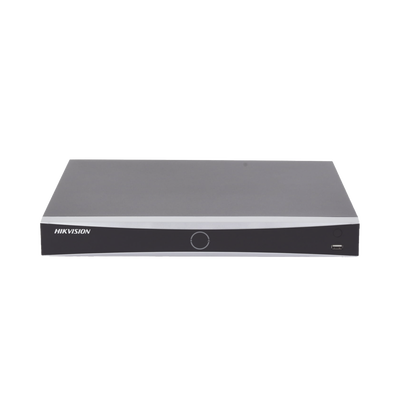 (ACUSENSE / Evita Falsas Alarmas) NVR 12 Megapixel (4K) / Reconocimiento Facial / 16 Canales IP / Base de Datos / 16 Puertos PoE+ / 2 Bahías de Disco Duro / Switch PoE 300 mts Modo Extendido / Soporta Funcion de Time Lapse