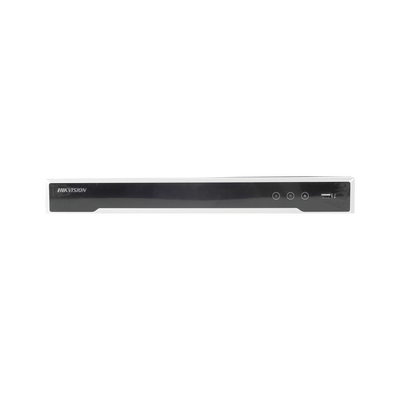 NVR 12 Megapixel (4K) / 32 canales / 16 Puertos PoE+ / Soporta Cámaras con AcuSense / Hik-Connect / 2 Bahías de Disco Duro / Switch PoE 300 mts / HDMI en 4K / Soporta POS