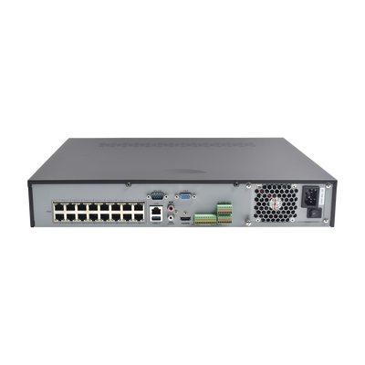 NVR 8 Megapixel (4K) / 32 canales IP / 16 Puertos PoE+ / Soporta Cámaras con AcuSense / 4 Bahías de Disco Duro / Switch PoE 300 mts / HDMI en 4K / Videoanaliticos