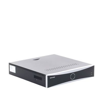 NVR 12 Megapixel (4K) / 32 Canales IP / Reconocimiento Facial / AcuSense (Evita Falsas Alarmas) / 8 Bahías de Disco Duro /  2 HDMI en 4K / Alarmas I/O