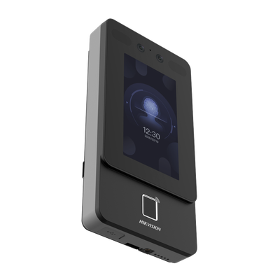 Terminal Min Moe PoE & WiFi de Reconocimiento Facial y Huella con Lector PROX EM / Exterior IP65  / Hasta 1.5 mts en Lectura de Rostro / Soporta P2P / 1,500 Rostros / 3,000 Huellas / Salida 12 Vcd para Chapa / PoE / SIP Estandar / HIK-IA