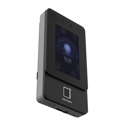 Terminal Min Moe WiFi de Reconocimiento Facial y Huella con lector MIFARE / Exterior IP65  / Hasta 1.5 mts en lectura de rostro / Soporta P2P Hik-Connect / 1,500 Rostros / 3,000 Huellas / Videoportero.