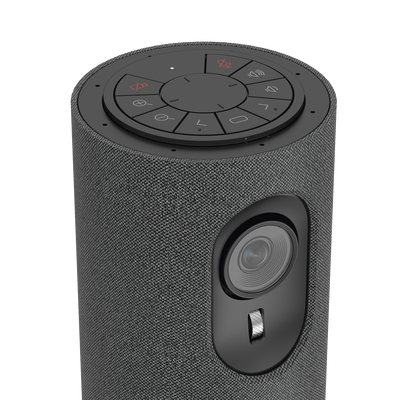Cámara de Videoconferencia Portátil / Resolución de 2 Megapixel (Full HD) / 4 Micrófonos / Altavoz 5 W / Conexión USB / Control Remoto / Plug and Play  / Movimiento PTZ