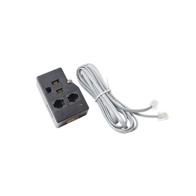 Protector para enchufe con salida única, circuito de 110 V/15 A, tornillo de retención, Telco RJ11 entrada/salida