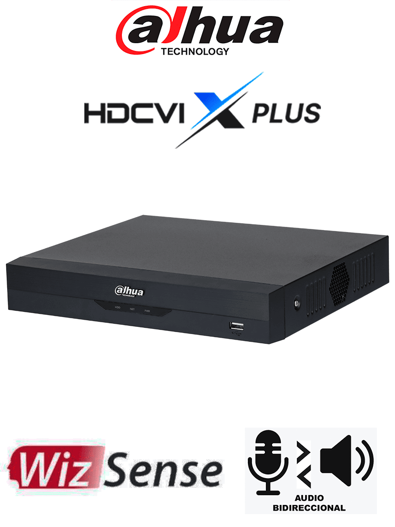 DAHUA DH-XVR5116HE-I3/T - DVR de 16 Canales 5 MP Lite con WizSense/ Audio Bidireccional/ Soporta 16 Canales HDCVI o Hasta 24 Canales IP/ Reconocimiento Facial/ H.265+/ E & S de Alarma/ Compatible con Dolink Care