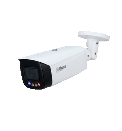 DAHUA IPC-HFW3249T1N-AS-PV-0360B - Cámara IP Bullet Resolución de 2 MP/ Lente 3.6 mm/ ∢ 107°/ LED 40mts/ IA WizSense/Det. de Mov. Inteligente/Prot. Perimetral/FullColor/TiOC/PoE/WDR/H.265+/IP67/Micrófono/Sirena/Estrobos/E&S Alarma/E&S Audio