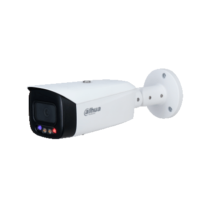 DAHUA IPC-HFW3249T1N-AS-PV-0360B - Cámara IP Bullet Resolución de 2 MP/ Lente 3.6 mm/ ∢ 107°/ LED 40mts/ IA WizSense/Det. de Mov. Inteligente/Prot. Perimetral/FullColor/TiOC/PoE/WDR/H.265+/IP67/Micrófono/Sirena/Estrobos/E&S Alarma/E&S Audio