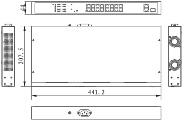 UTEPO UTP1SW1602TSPOE - Switch PoE, 16 puertos PoE Fast Ethernet, 1 puerto combo Gigabit SFP/RJ45, 1 puerto Gigabit RJ45, 802.3af/at, PoE 180W