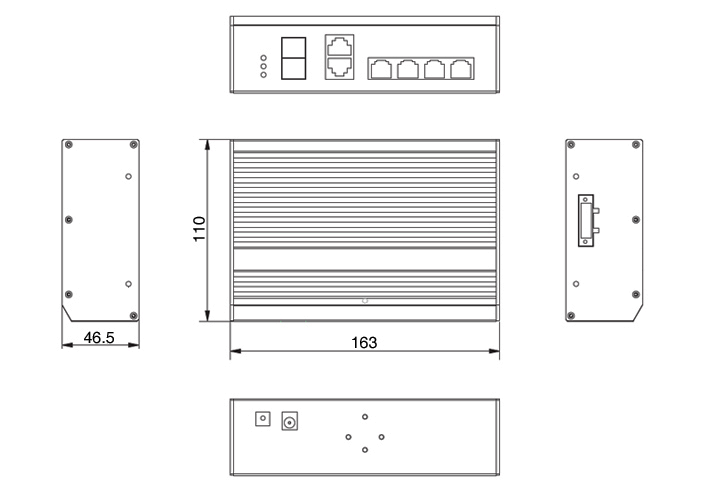 UTEPO UTP7204GEHPOE - Switch Gigabit industrial high PoE, 4 puertos, 802.3af/at, 2 puertos combo uplink Gigabit, hasta 60W por puerto, 120W totales, DIN rail