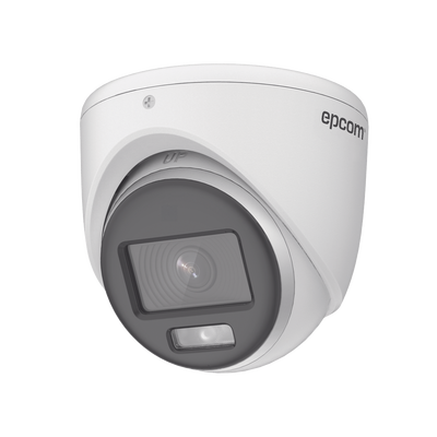 Turret TURBOHD 2 Megapixeles (1080p) / Imagen a color 24/7 / Lente 2.8 mm / METAL / Luz Blanca 20 mts / Exterior IP67 / TVI-AHD-CVI-CVBS / dWDR