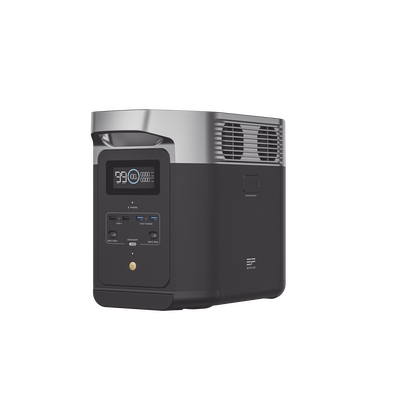 Estación de Energía Portátil Delta 2 1024Wh Litio LFP / 6 AC 1800 W (Max. 2200W) / 2 USB-C 100W / Capacidad para Aumentar Respaldo / Cargador de Coche 10A a 12.6V / Conectividad WiFi y Bluetooth (App) / Carga Solar 500W Max.