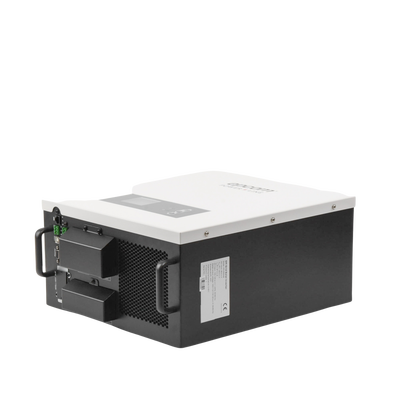 Inversor / Cargador para sistemas tipo isla de 48Vcc/120VCA de 2500W onda sinusoidal pura con controlador MPPT. Administre una fuente fotovoltaica, la red eléctrica y recargue su banco de baterías y su consumo sin problemas.