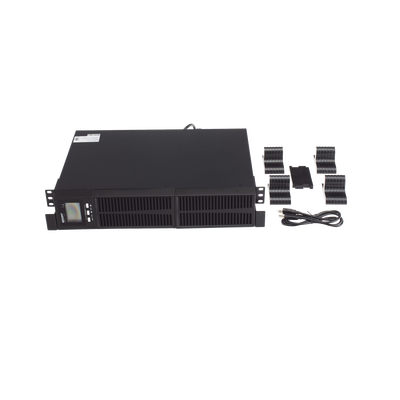 UPS de 1000VA/900W / Topología On-Line Doble Conversión / Entrada y Salida de 120 Vca / Clavija de Entrada NEMA 5-15P / Pantalla LCD Configurable /Formato Rack/Torre