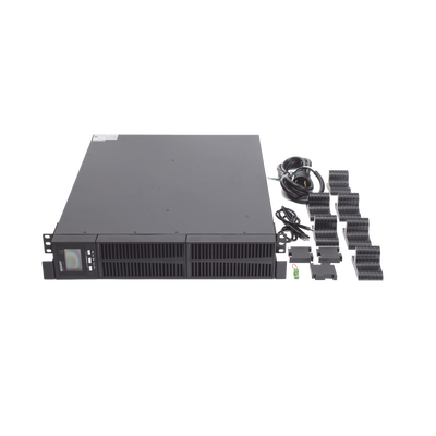 UPS de 3000VA/2700W / Topología On-Line Doble Conversión con Baterías Internas / Entrada y Salida de 120 Vca / Clavija de Entrada NEMA L5-30P / Pantalla LCD Configurable / Formato Rack/Torre
