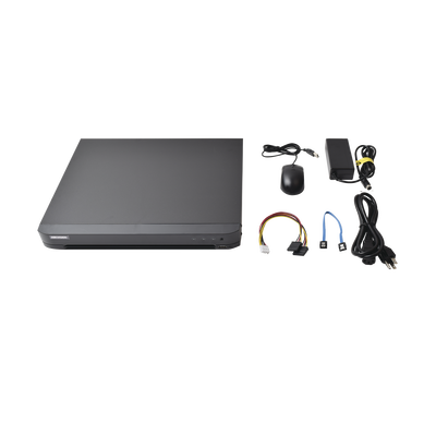 DVR 4 Megapixel / 16 Canales TURBOHD + 8 Canales IP / 2 Bahías de Disco Duro / 1 Canal de Audio / Vídeoanálisis