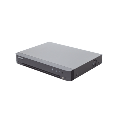 DVR 4 Megapixel / 16 Canales TURBOHD + 8 Canales IP / 1 Bahía de Disco Duro / Audio por Coaxitron / Evita Falsas Alarmas / Salida de Video en Full HD
