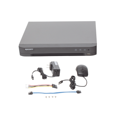 DVR 4 Megapixel / 16 Canales TURBOHD + 8 Canales IP / 1 Bahía de Disco Duro / Audio por Coaxitron / Evita Falsas Alarmas / Salida de Video en Full HD