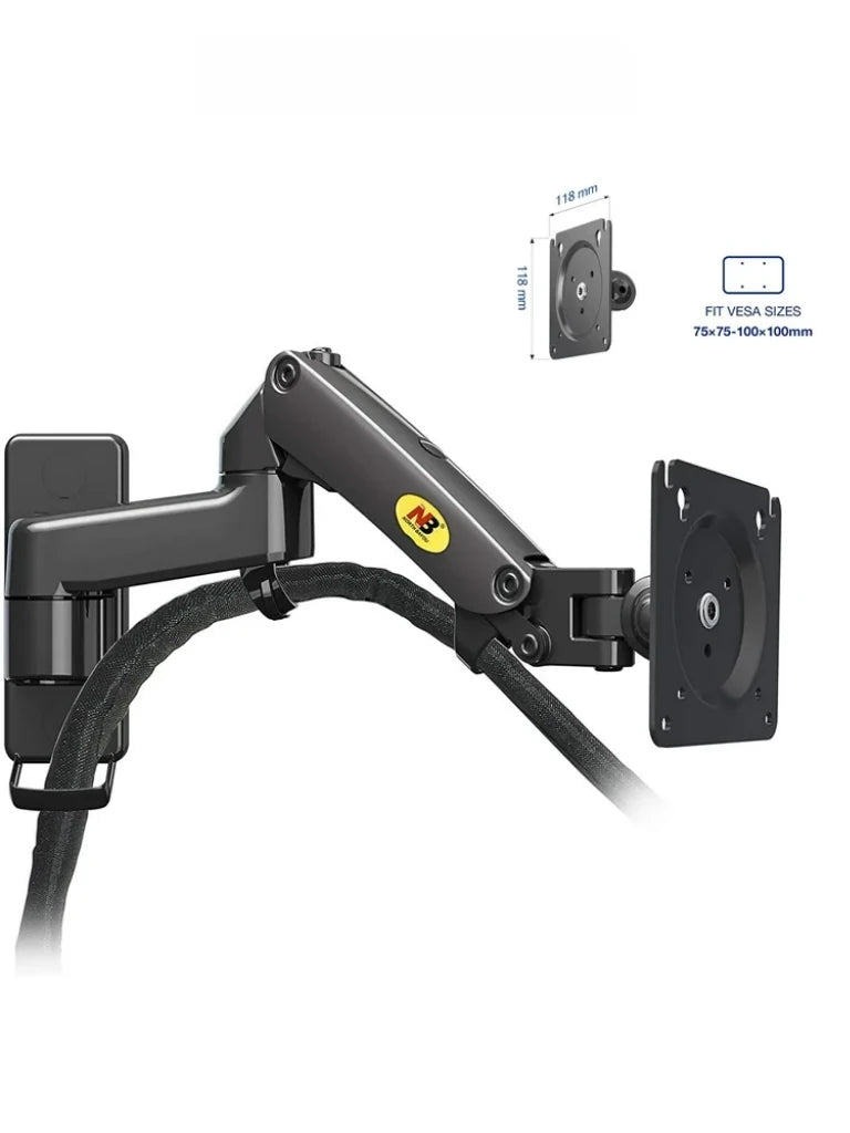 TCE F150 - Soporte de Pared para Pantallas de 17 a 35" , Carga Máxima 12 Kg , VESA 75x75mm / 100x100mm , Ajuste Inclinación y Rotación