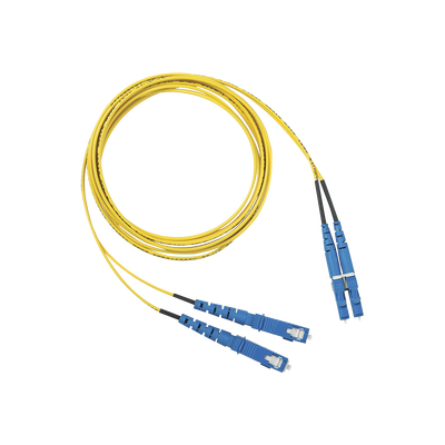 Jumper de Fibra Optica Monomodo 9/125 OS2, LC-SC Duplex, OFNR (Riser), Color Amarillo, 3 Metros (9.84 Pies)