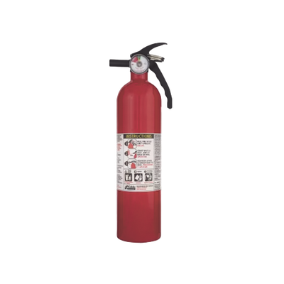 Extintor Desechable de Polvo Químico Seco | Fuegos Clase A, B y C | Soporte Metálico | Pieza de 2.5 lb