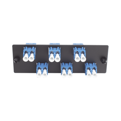 Placa Acopladora de Fibra Óptica FAP, con 6 Conectores LC Duplex (12 Fibras), para Fibra Monomodo OS1/OS2, Color Azul