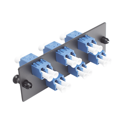 Placa Acopladora de Fibra Óptica FAP, con 6 Conectores LC Duplex (12 Fibras), para Fibra Monomodo OS1/OS2, Color Azul