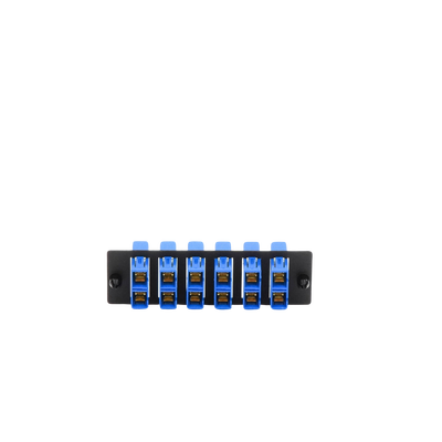Placa Acopladora de Fibra Optica FAP, Con 6 Conectores SC Duplex (12 Fibras), Para Fibra Monomodo OS1/OS2, Color Azul