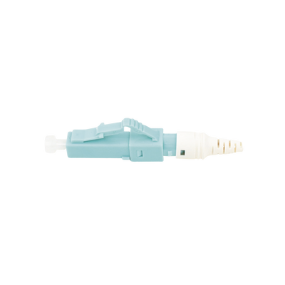 Conector de Fibra Óptica Pre-Pulido LightBow LC Simplex, Multimodo 50/125 (OM3/OM4), Re-Terminable, Color Aqua