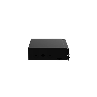 Panel de Distribución de Fibra Óptica, Acepta 8 Casetes QuickNet o Placas FAP/FMP con Panel CFAPPBL2 (No Incluido), Bandeja Fija, Hasta 192 Fibras, Color Negro, 2UR