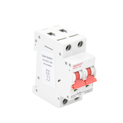Protección Térmica/ Interruptor 2P, 16A,  Corriente Directa  800 Vcc para Aplicación Fotovoltaica Montaje Riel DIN