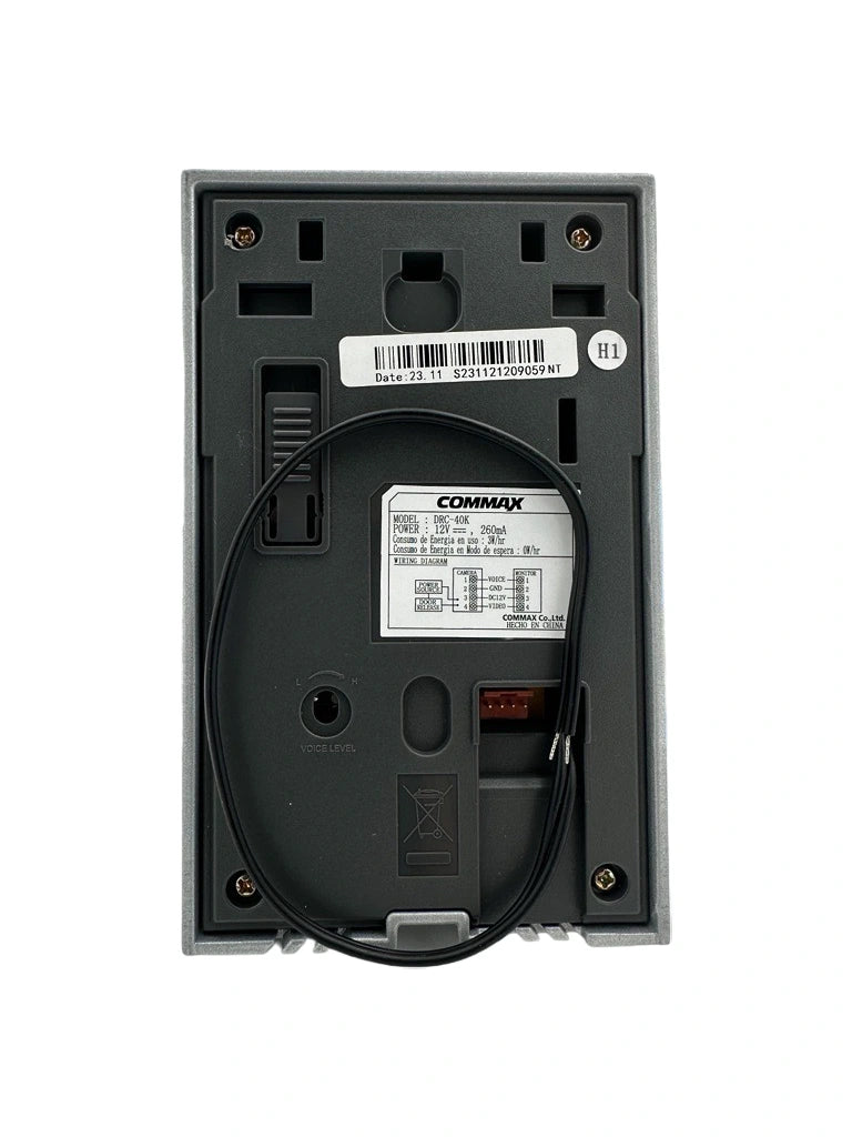 COMMAX DRC40K - Frente de Calle para Videoportero con Cámara 960H y Sensor de Luz, Volumen Ajustable, Soporta 2 Monitores COMMAX
