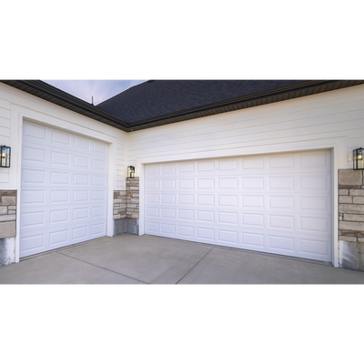 Puerta de Garage de alta calidad, Color blanco 12X8 pies,  AISLADA, Estilo Americana , CUADRO CORTO.