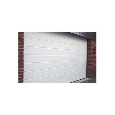 Puerta de Garage de Alta Calidad / Linea Central / Color Blanco 16X8 pies,  AISLADA, Estilo Americana.
