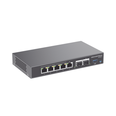 4 en 1: Firewall Nueva Generación, Router, PBX IP, Switch Gigabit de 5 Puertos (4 PoE) y 2 Puertos SFP 2.5 Gigabit