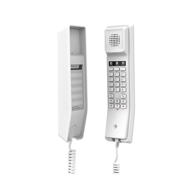 Teléfono IP para Hoteles / Altavoz HD en Bocina / 2 Cuentas y Líneas SIP / 10 Teclas de Marcación Rápida / 3 Teclas Programables / Wi-Fi de Doble Banda / Gestión con GDMS / Color Blanco /