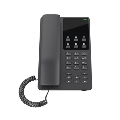 Teléfono IP Hotelero, 2 líneas SIP con 2 cuentas, codec Opus, IPV4/IPV6, color negro, con gestión en la nube GDMS
