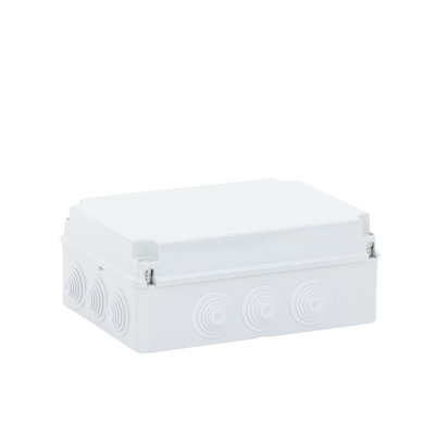 Caja Estanca de PVC Para Derivación y Conexión, 12 Entradas, Tapa Atornillada, 300x220x120 mm  (Área interna), Uso Exterior IP55, Material que no Propaga el Fuego y Libre de Hálogenos