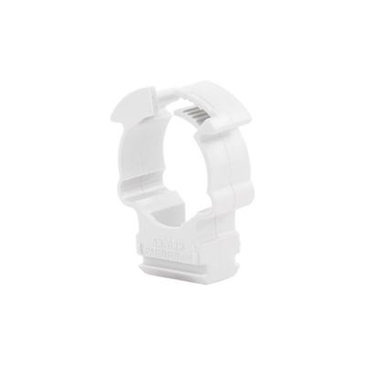 Soporte de collar (Abrazadera), PVC Auto-extinguible, cerrado para tubería de 20 mm
