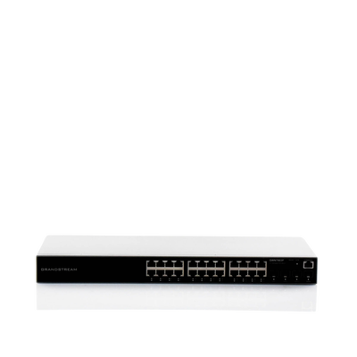 Switch Gigabit PoE+ Administrable / 24 puertos 10/100/1000 Mbps + 4 Puertos SFP Uplink / Hasta 360W / Compatible con GWN Cloud.