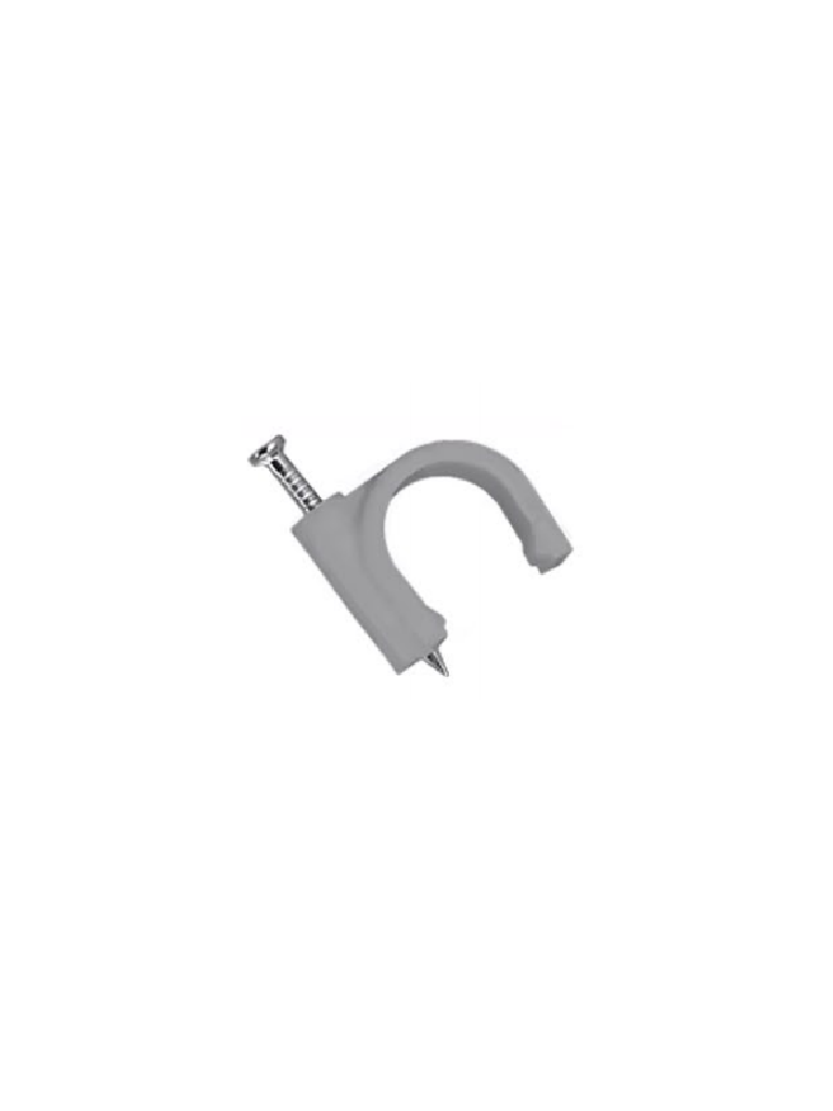 TCE LMG-NCC-7mm-Gy - Grapa de pared / Diámetro interno 7 mm / Altura 8.7 mm / Color gris / Bolsa de 50 piezas