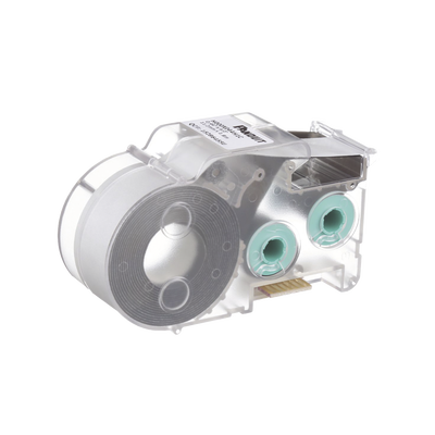 Casete de Etiquetas de Poliolefina de Cinta Continua, Tubo Termocontráctil, 11.2 mm de Ancho, 2.4 Metros (7.87 Pies) de Largo, Para Cables de 2 a 6.4 mm (16-10 AWG) de Diámetro, Color Blanco