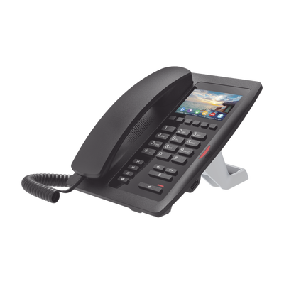 (H5W Color Negro)Teléfono IP WiFi para Hotelería, profesional de gama alta con pantalla LCD de 3.5 pulgadas a color, 6 teclas programables para servicio rápido (Hotline) PoE