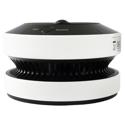 (HikFire) Mini Fisheye IP 4 Megapixel con Detector de Humo Puntual  / Autónomo / Entrada y Salida de Alarma / 15 mts IR / PoE / WDR 120 dB / Alarma de 85 dB / MicroSD 128GB / Compatible con Hik-Connect