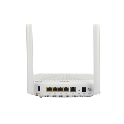 ONU GPON WiFi 6, (2.4/5 GHz), 2 Antenas de 5 dBi, Compatible con OLT de Terceros, 4 puertos Gigabit + 1 POTS + 2 USB, conector SC/UPC