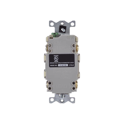 Contacto de Auto-verificación GFCI con Interruptor de Falla a Tierra de 15 A 125 V 2 Polos/ Color Marfil / Nema 5-15R / Grado Industrial Comercial.