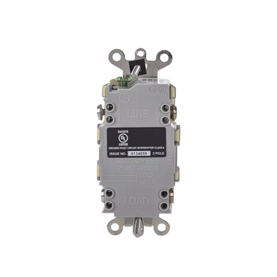 Contacto de Auto-verificación GFCI de 15 A 125 V 2 Polos/  Resistente a Manipulaciones y Intemperie / Color Marfil / Nema 5-15R / Grado Industrial.