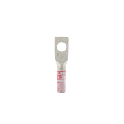 Zapata Terminal de Compresión BURNDY para Tornillo de 1/4" y Calibre 8 AWG / Barril Largo.