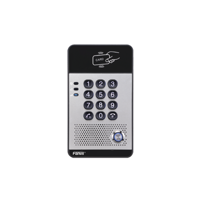 Audio Portero IP con 2 líneas SIP, relevador integrado, teclado numérico y lectora de tarjetas RFID para control de acceso, PoE